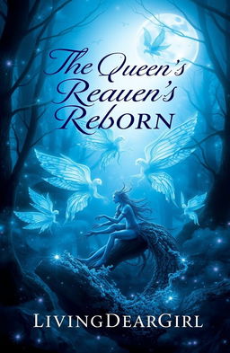 A captivating book cover for a fantasy novel titled "The Queen's Reborn" written by LivingDearGirl