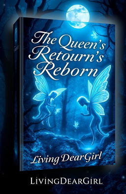 A captivating book cover for a fantasy novel titled "The Queen's Reborn" written by LivingDearGirl