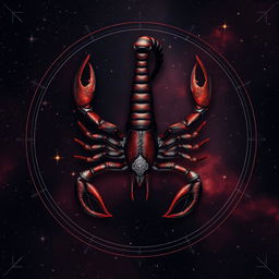 An astrological-themed image centered around Scorpio, capturing the mystique and intensity of this zodiac sign