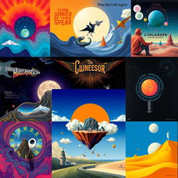 A stunning selection of imaginative album covers, each reflecting a distinct musical genre