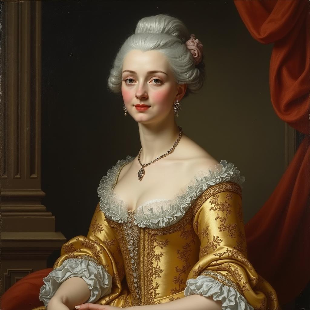 18th century portrait of an aristocrat lady, exuding grace and elegance