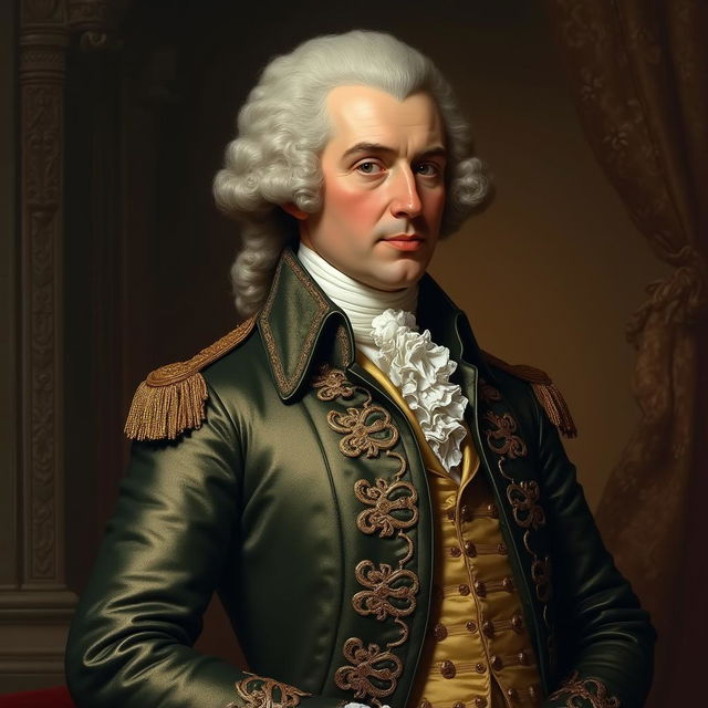 18th century portrait of an aristocratic man, exuding elegance and refinement