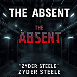 A dark and menacing dystopian Science Fiction ebook cover titled "The Absent" by Zyder Steele