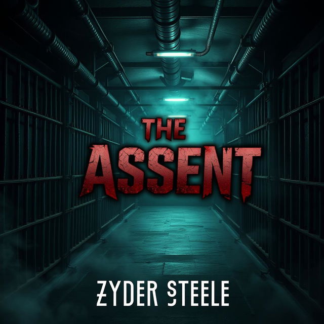 A dark and menacing dystopian Science Fiction ebook cover titled "The Absent" by Zyder Steele