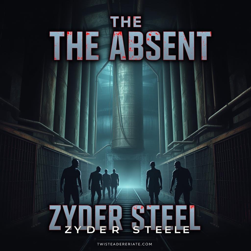 A dark, menacing, dystopian Science Fiction ebook cover titled "The Absent" by Zyder Steele