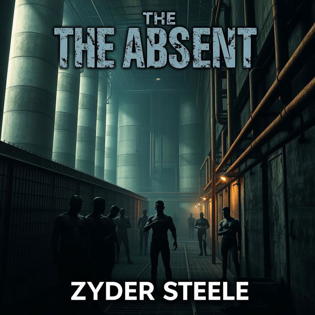 A dark, menacing, dystopian Science Fiction ebook cover titled "The Absent" by Zyder Steele