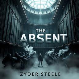 A dark, menacing, dystopian Science Fiction ebook cover titled "The Absent" by Zyder Steele