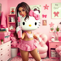 Hello Kitty transformed into a grown sexy woman, with a skinny yet curvy physique