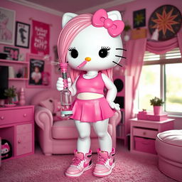 Hello Kitty transformed into a grown sexy woman, with a skinny yet curvy physique