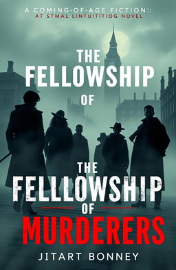 A book cover design for "The Fellowship of Murderers", a coming-of-age crime fiction novel by Jitart Bonney