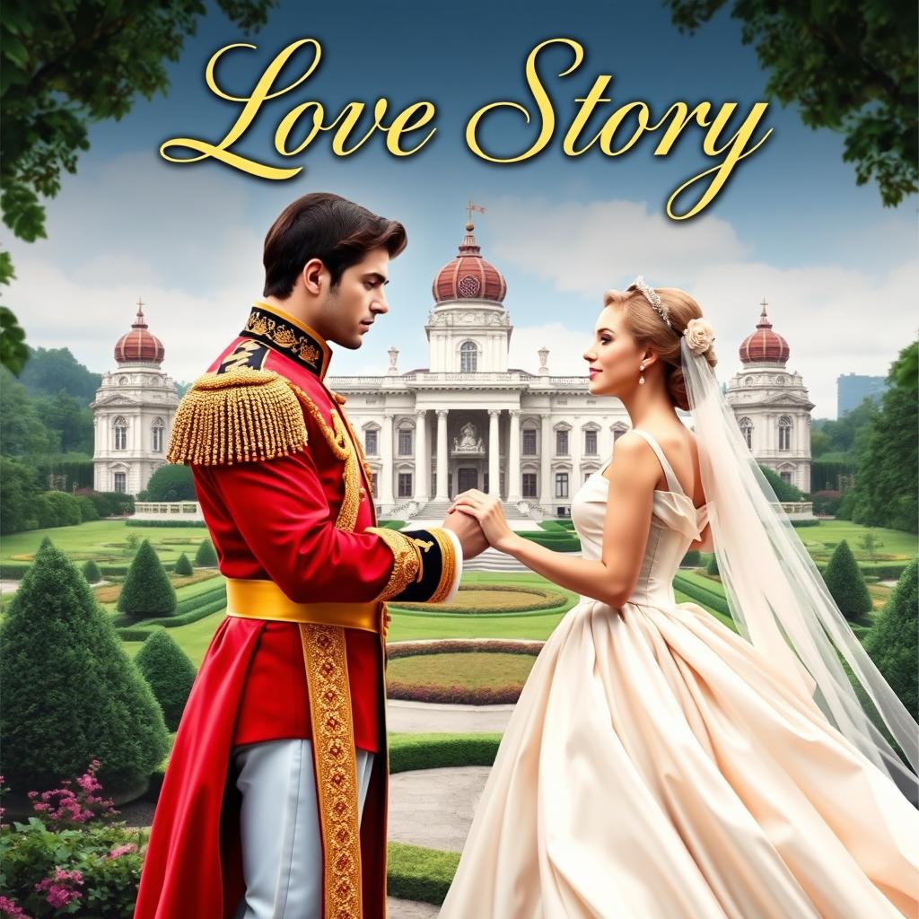 A novel cover for a royal-themed romance titled 'Love Story'