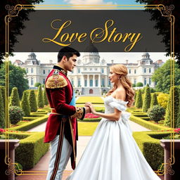 A novel cover for a royal-themed romance titled 'Love Story'