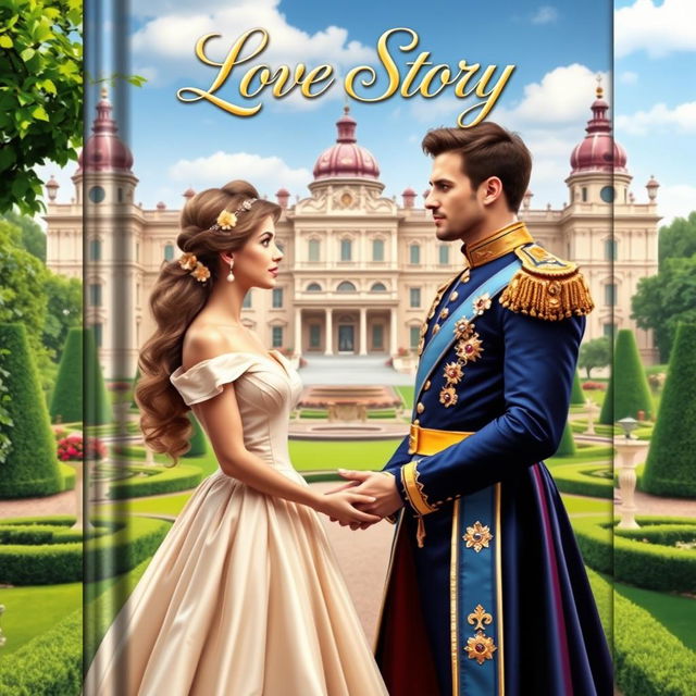 A novel cover for a royal-themed romance titled 'Love Story'