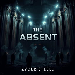 A dark, intriguing, and menacing dystopian Science Fiction ebook cover titled "The Absent" by Zyder Steele