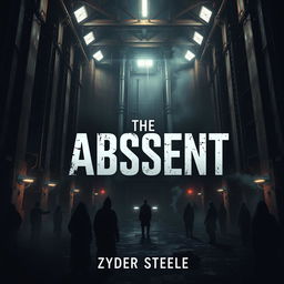 A dark, intriguing, and menacing dystopian Science Fiction ebook cover titled "The Absent" by Zyder Steele