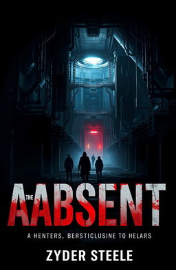 A dark and menacing dystopian science fiction ebook cover for "The Absent" by Zyder Steele