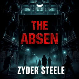 A dark and menacing dystopian science fiction ebook cover for "The Absent" by Zyder Steele