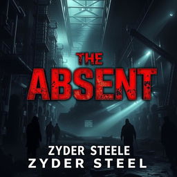 A dark and menacing dystopian science fiction ebook cover for "The Absent" by Zyder Steele