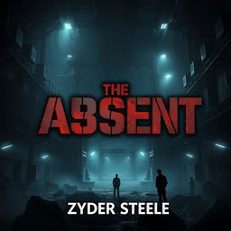 A dark and menacing dystopian science fiction ebook cover for "The Absent" by Zyder Steele