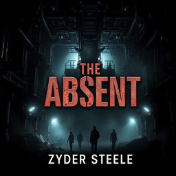 A dark and menacing dystopian science fiction ebook cover for "The Absent" by Zyder Steele