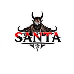 Design a logo featuring the name "SANTA" using a template inspired by Sukuna from Jujutsu Kaisen