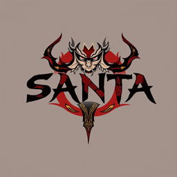 Design a logo featuring the name "SANTA" using a template inspired by Sukuna from Jujutsu Kaisen