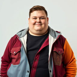 A full-body portrait of a 20-year-old Czech male, with an obese body type