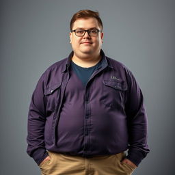 A full-body portrait of a 20-year-old Czech male, with an obese body type