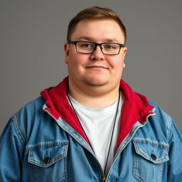 A full-body portrait of a 20-year-old Czech male, with an obese body type