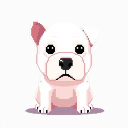 An adorable and large white dog in pixel art style, created within the constraints of an 8x8 grid