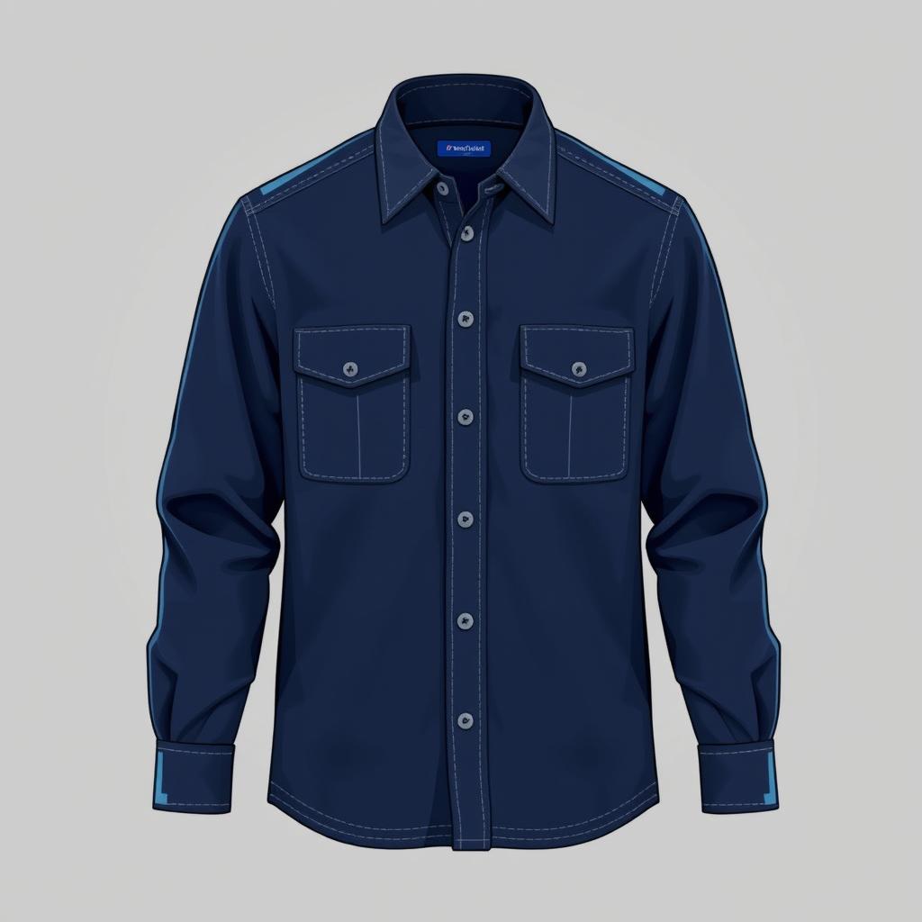 Design a navy blue ODL (Outdoor Learning) shirt with two practical front pockets