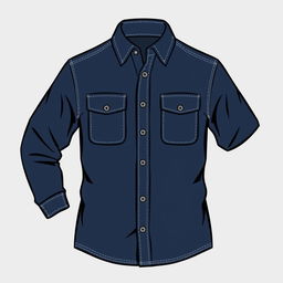 Design a navy blue ODL (Outdoor Learning) shirt with two practical front pockets