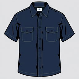 Design a navy blue ODL (Outdoor Learning) shirt with two practical front pockets