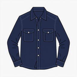 Design a navy blue ODL (Outdoor Learning) shirt with two practical front pockets