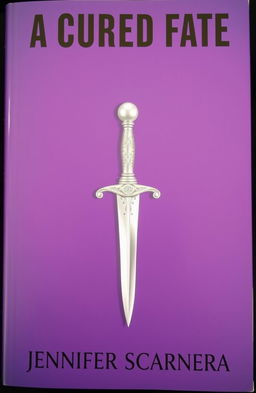 A book cover with a violet background featuring the title "A Cursed Fate" in bold black letters at the top