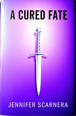 A book cover with a violet background featuring the title "A Cursed Fate" in bold black letters at the top