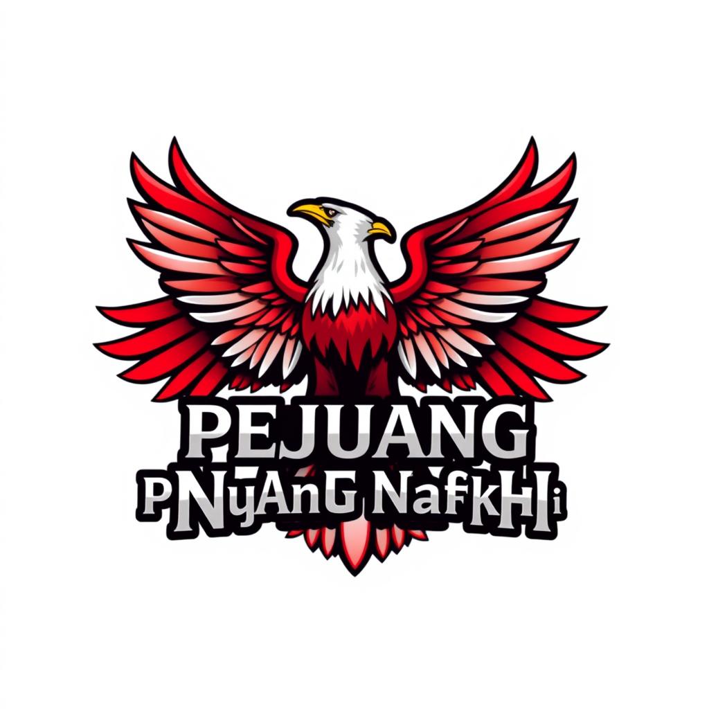 Design a powerful and patriotic logo for "Pejuang Nafkah" featuring a majestic Garuda