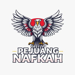 Design a powerful and patriotic logo for "Pejuang Nafkah" featuring a majestic Garuda