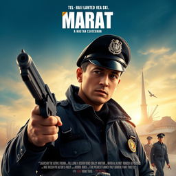 A movie poster for a film about a young, principled graduate from the Kyrgyzstan Police Academy named Marat