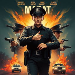 A movie poster for a film about a young, principled graduate from the Kyrgyzstan Police Academy named Marat