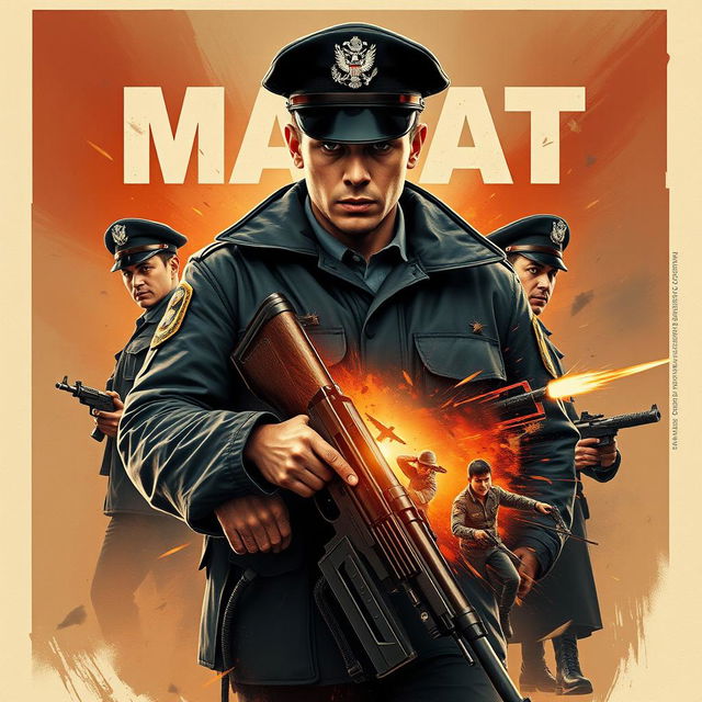 A movie poster for a film about a young, principled graduate from the Kyrgyzstan Police Academy named Marat