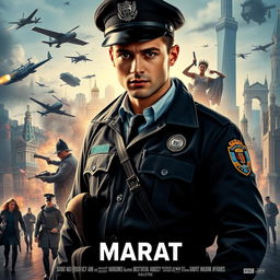 A movie poster showcasing a young and principled Marat, a recent graduate from the Academy of the Ministry of Internal Affairs, as he embarks on his first assignment as a precinct officer in the capital