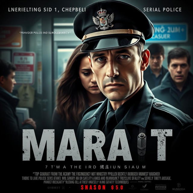 A gripping movie poster depicting Marat, a top graduate from the Academy of the Ministry of Internal Affairs, now a precinct officer in the bustling capital