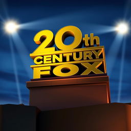 An iconic depiction of the 20th Century Fox logo, portrayed in a classic and timeless style