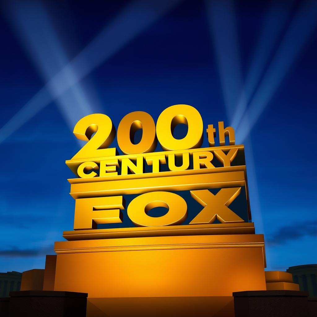 An iconic depiction of the 20th Century Fox logo, portrayed in a classic and timeless style