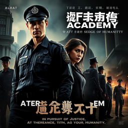 A dramatic film poster for a movie titled 'After Police Academy: The Case of Mysterious Disappearances'