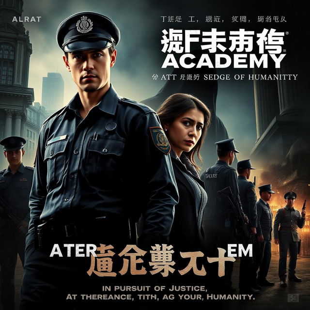 A dramatic film poster for a movie titled 'After Police Academy: The Case of Mysterious Disappearances'