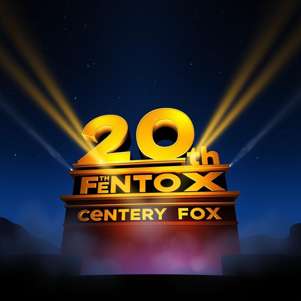 A majestic portrayal of the 20th Century Fox logo, set under a starry night sky