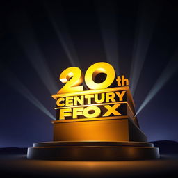 A captivating portrayal of the 20th Century Fox logo, set under a clear night sky