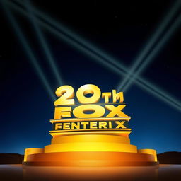 A captivating portrayal of the 20th Century Fox logo, set under a clear night sky